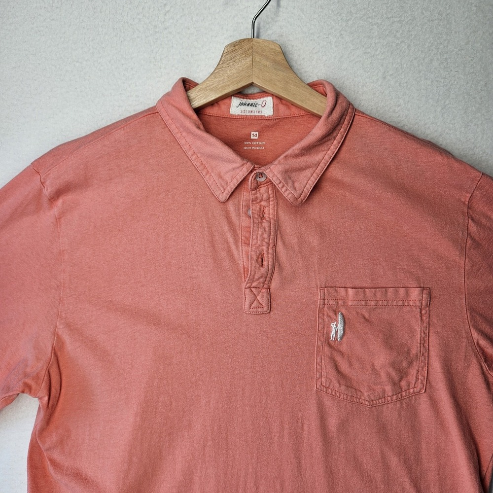 Johnnie-O Womens / Boys Polo Shirt Colten Performance Polo Pink Size 14